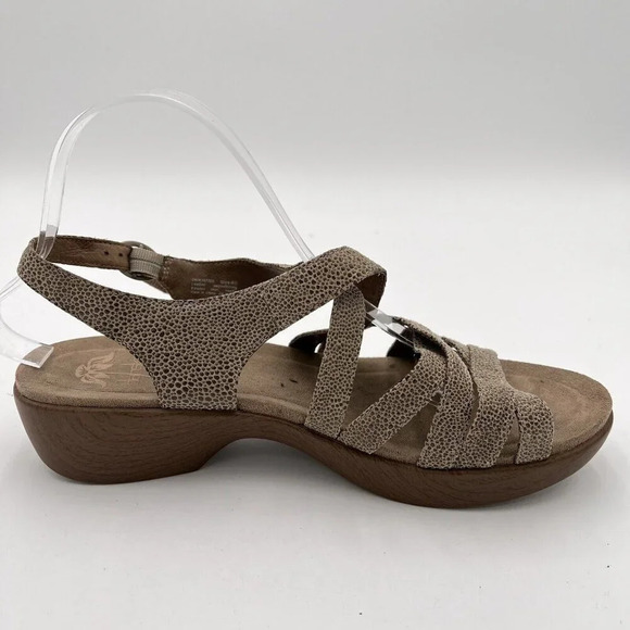 Dansko Women’s Strappy Sandals 40(9.5-10) Pebble LeatherTan Summer Ankle Strap - Picture 8 of 16
